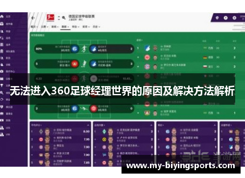 无法进入360足球经理世界的原因及解决方法解析