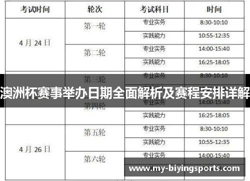 澳洲杯赛事举办日期全面解析及赛程安排详解